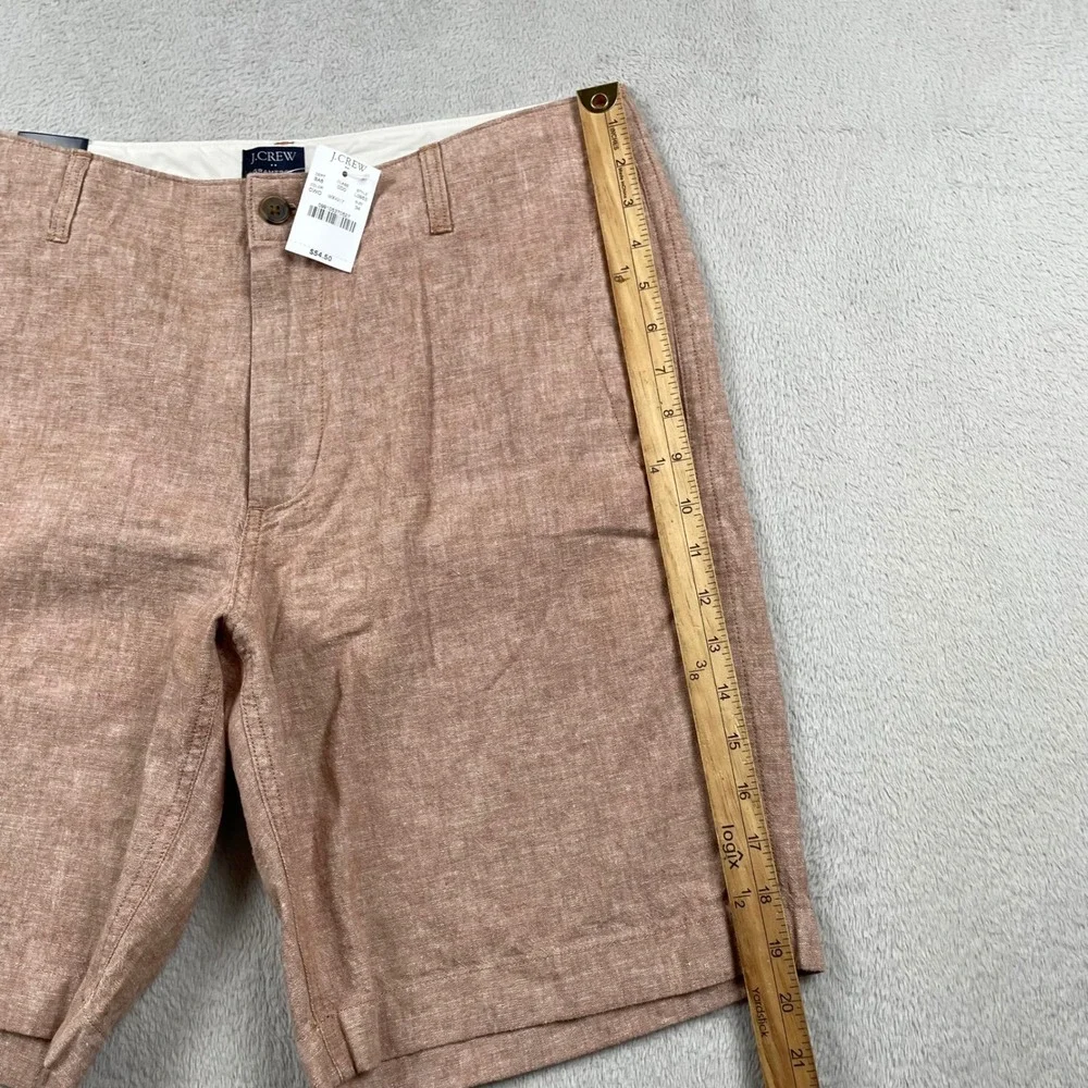 New J Crew Gramercy Shorts Mens 34 Beige Linen Blend Chino Casual 9
